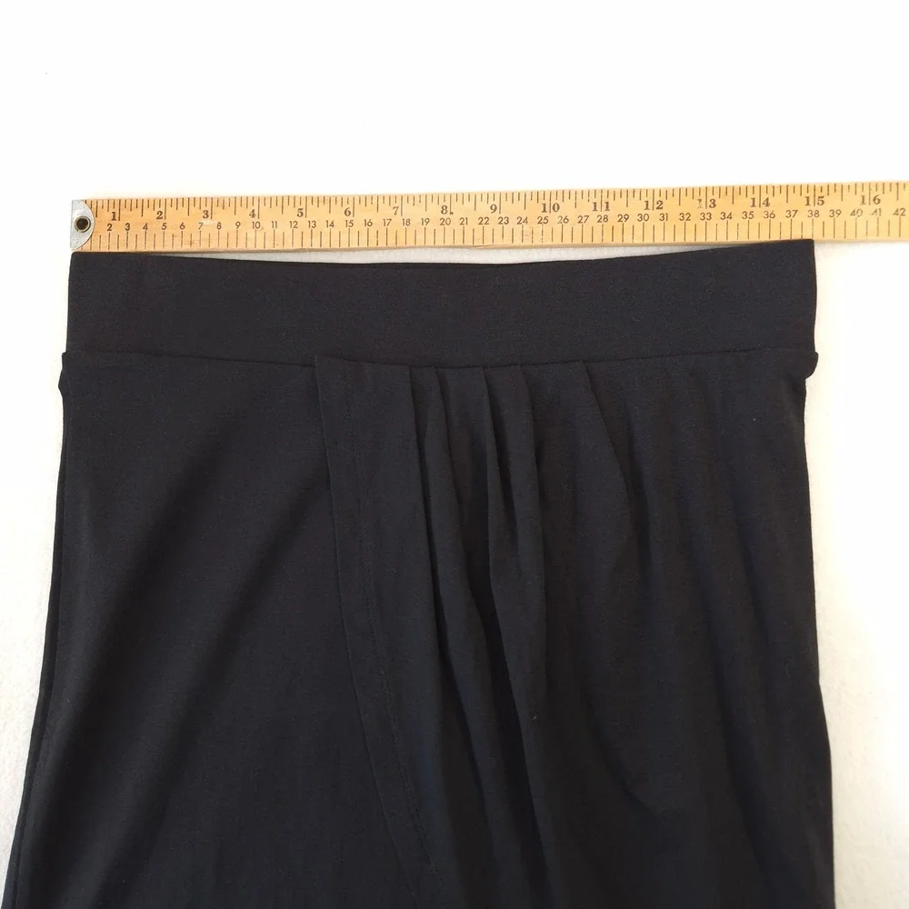 Toad&Co Adella Skirt Black Small Eco Organic Cotton Draped Wrap Mini Casual Chic